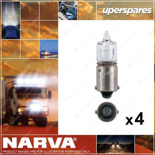 4 x Narva 12V 10W H10W Miniature Halogen Globes Light Bulb - Size 9 x 33mm 17833
