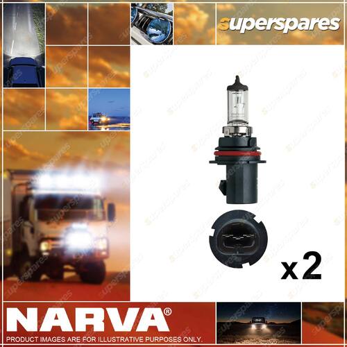 2 x Narva 12 Volt HB5 65/55W Px29T Halogen Headlight Globes 48007