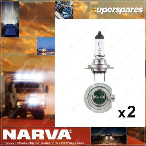 2 x Narva H7 12 Volt 55W Heavy Duty Halogen Globes Base Type PX26d 48330