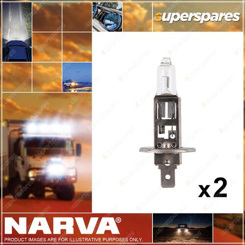 2 x Narva H1 Halogen Globe Lights Headlight 24V 70W Pk22S P14.5S 48702