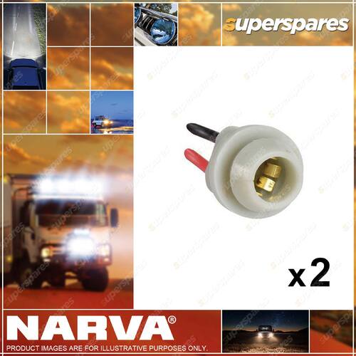 2 x Narva Globe Holder Wedge Base Globe Holder Suit T-10mm Push Fit 49809