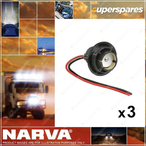 Narva Twist lock Bayonet Cap Globe Holder Suits BA15s Globes 49826 3 x Pack of 1