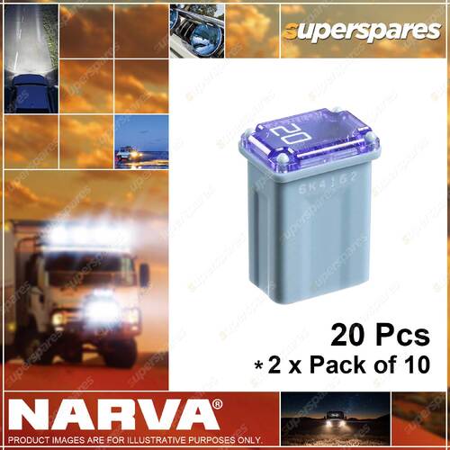 Narva 20Amp Blue Colour Female MINI MJC Fusible Links Fuse 2 x Pack of 10