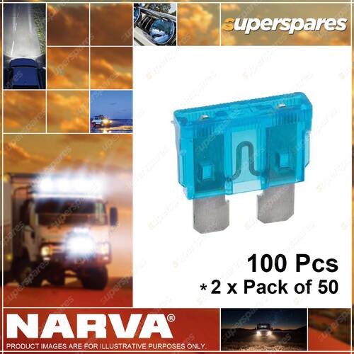 Narva 10 Amp Red Standard ATS Blade Fuse - Size 19 x 19mm 2 x Pack of 50
