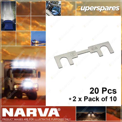 Narva 50 Amp ANG Metal Fuse Strips - Size 41mm x 11mm 2 x Pack of 10