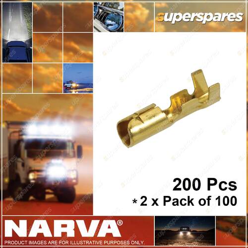 Narva 5.0mm Bullet Female Terminal non-insulated brass 56203 2 x Pack of 100