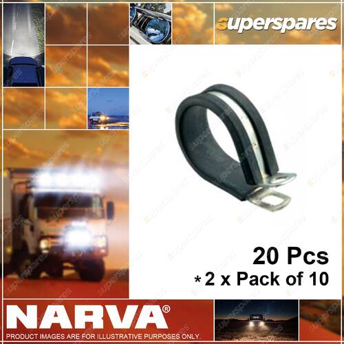 Narva Pipe / Cable Support Clamps - Size 10mm 56480 2 x Pack of 10