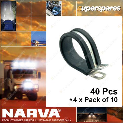 Narva Pipe / Cable Support Clamps - Size 10mm 56480 4 x Pack of 10