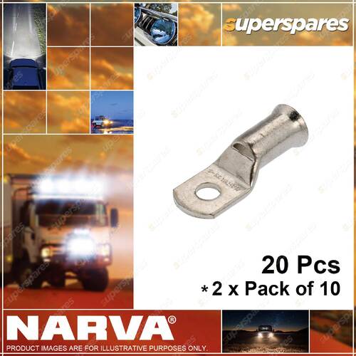 Narva Battery Cable Lugs Eyelet 6.9mm 10 Stud 25mm2 3 B&S 57130 2 x Pack of 10