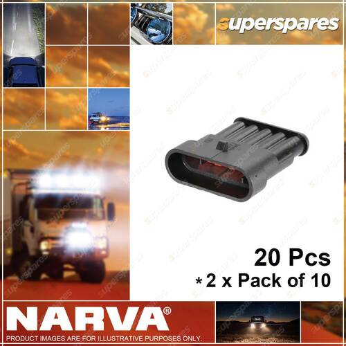 Narva 5 Way Male Amp Super Seal Connector Housing 57505 2 x Pack of 10