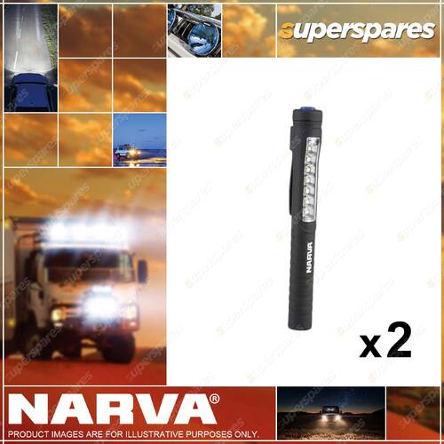 2 x Narva LED Inspection Lamp Workshop Work Light Pocket Rechargable 71300