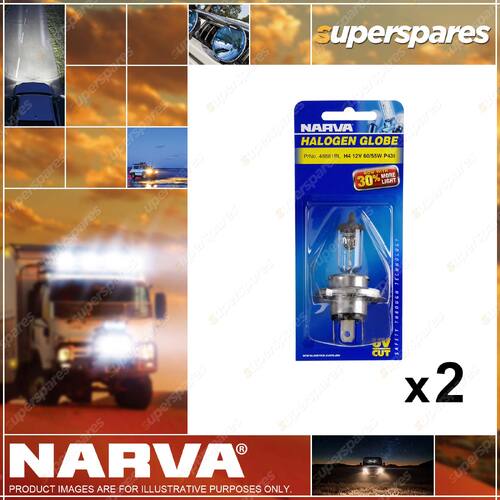 Narva H4 Halogen Globe 12 Volt 130 / 100W P43T 48951BL 2 x Blister Pack of 1