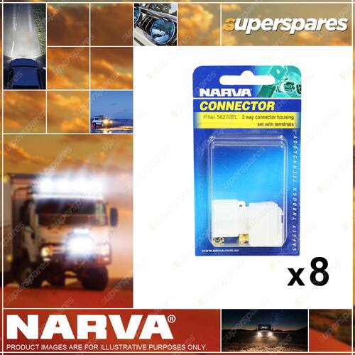 Narva 2 Way Male Quick Connector Housing Male/Female 4 x Blister Pack of 2