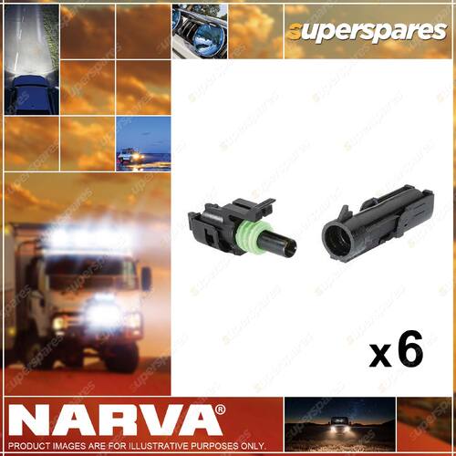 Narva 1 Way Male/Female Waterproof Connector Housing 3 x Blister Pack of 2