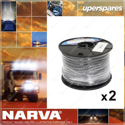 2 x Narva 10A 3mm Twin Core Sheathed Cable 30M Red/Black with Black Sheath