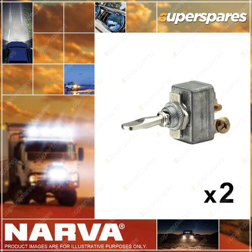 Narva Off/On Heavy-Duty Toggle Switch with Off/On Tab 2 x Blister Pack of 1
