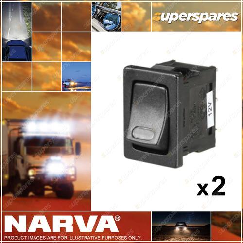 Narva Off / On Micro Rocker Switch with Red LED 2 x Blister Pack of 1