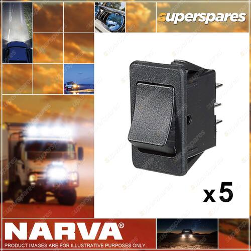 Narva On / On Rocker Switch with Push On Terminals 5 x Blister Pack of 1
