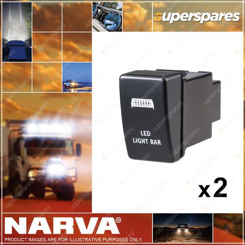 Narva OE Style L.E.D Bar Switch 38.6x22.5 63326BL 2 x Blister Pack of 1