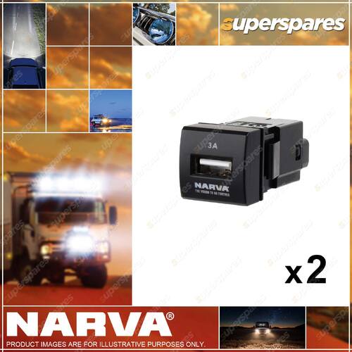 Narva OE Style USB Switch for Toyota Prado 150 Hiace RAV4 2 x Blister Pack of 1