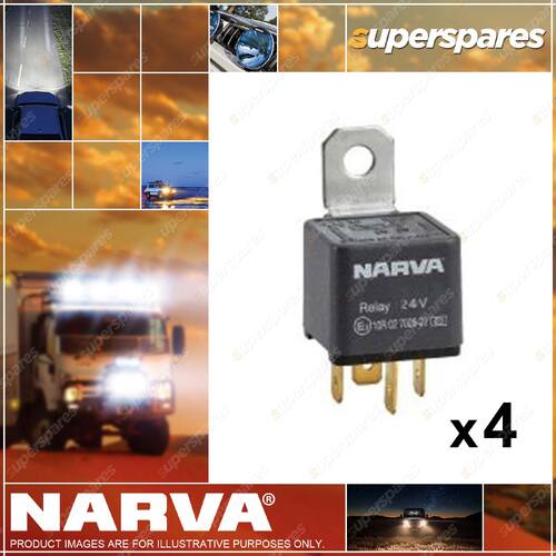 Narva 24V Normal Open Relay 4 Pin 50 Amp 68020BL 4 x Blister Pack of 1