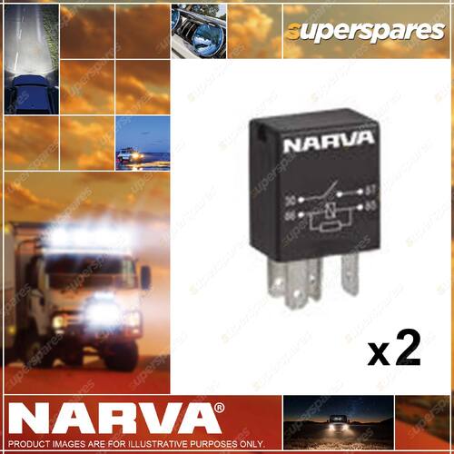 Narva 24V Micro Normal Open Relay 4 Pin 10 Amp 68066BL 2 x Blister Pack of 1