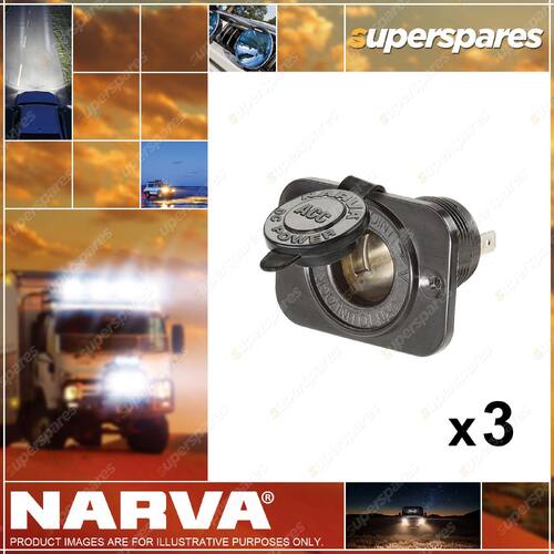 Narva Heavy-Duty Accessory Socket Dustproof Cover 3 x Blister Pack of 1