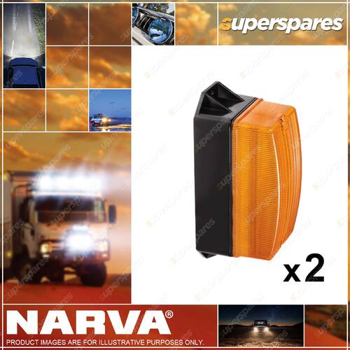 2 x Narva LED Quad Flash Strobe Light Amber Flange Base 12-80 Volts 85346A