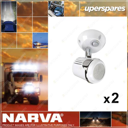 2 x Narva 12V L.E.D AdjustaBLe Reading Lamp W/Off/On Switch Blister Pack