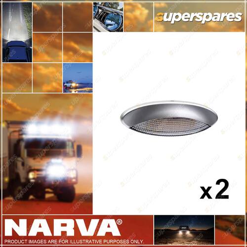 2 x Narva 9-33 Volt LED Awning Lamp Porch Light with Satin Housing