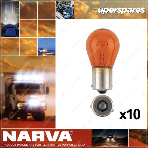 Narva Brand 12V 21W BAU15S Heavy Duty Globes Ligting Bulb - Pack of 10