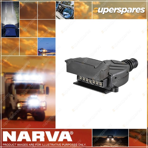 Narva 7 Pin Flat Trailer Socket contact Socket - with Water Proof Connector