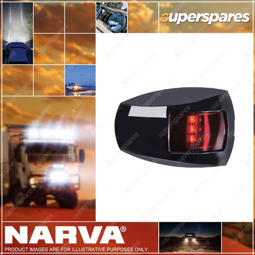 Narva Brand 9-33V 1 Nautical Mile LED Port Lamp - Black With Red Lens