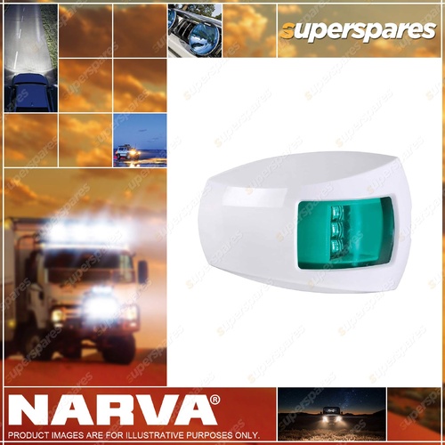Narva 9-33V 1 Nautical Mile LED Starboard Lamp - White With Green Lens