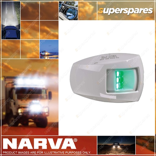 Narva 9-33V 1 Nautical Mile LED Starboard Lamp - White With Clear Lens