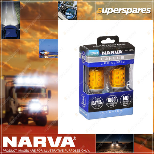 Narva 12 / 24V BAU15S Indicator LED Globes W canbus - Blister pack of 2