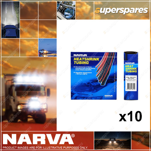 Narva 10M Black Heat Shrink Tubing Pre Shrunk 4.8mm for Auto Electrical