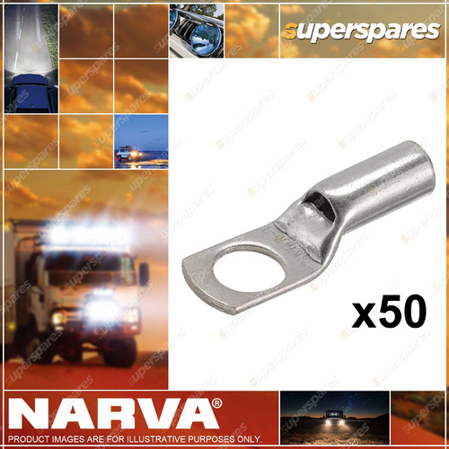 Narva Brand Straight Barrel Cable Lugs 16mm 2 8mm Stud - Pack of 50