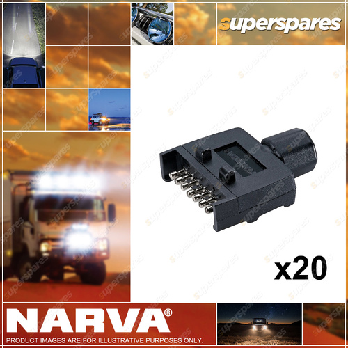 Narva Brand 7 Pin Flat "Quickfit" Trailer Plugs - Bulk Pack of 20