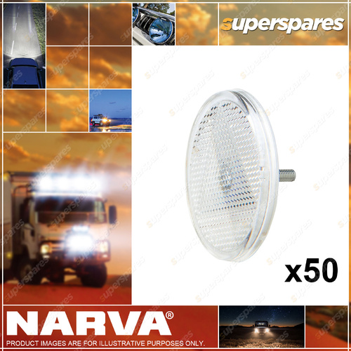 Narva 65mm Clear Retro Reflector with Fixing Bolt - Bulk Pack of 50