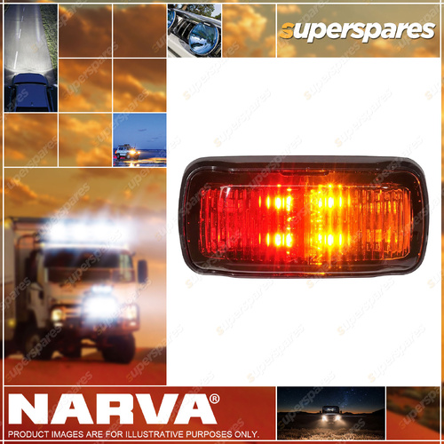 Narva MD63 LED Side Marker Lamp Red / Amber W/ Black Deflector Base & 0.5M Cable
