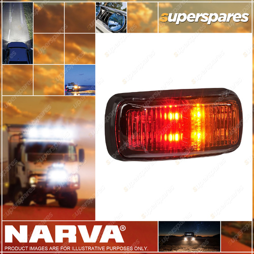 Narva 10-33V LED Side Marker Lamp Red/Amber W/ Black Deflector Base & 2.5M Cable