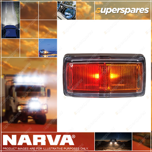 Narva LED Side Marker Lamp Red/Amber W/ Black Deflector Base & 0.5M Cable Mdl 80