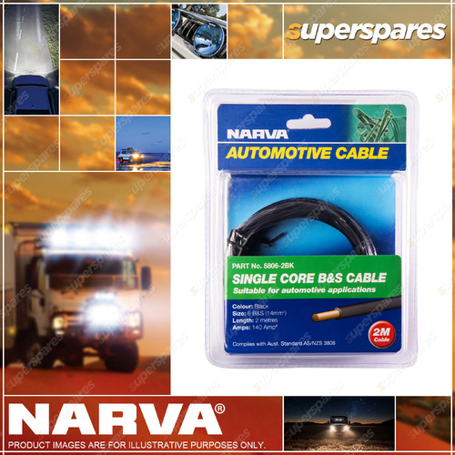 Narva 2M Single Cole Black Battery & Starter Cable - 8 B&S Automative Cable
