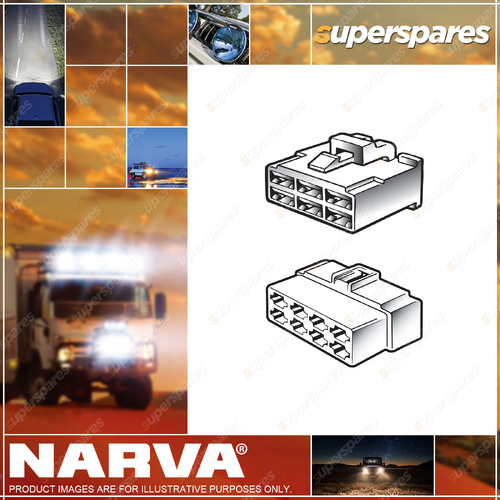Narva 8 Way Male & Female Quick Connector Housings with Terminals 2 Packs of 10