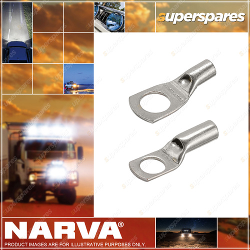 Narva 6mm Cable Size 10 & 16 Stud Straight Barrel Cable Lugs 2 Packs Of 10