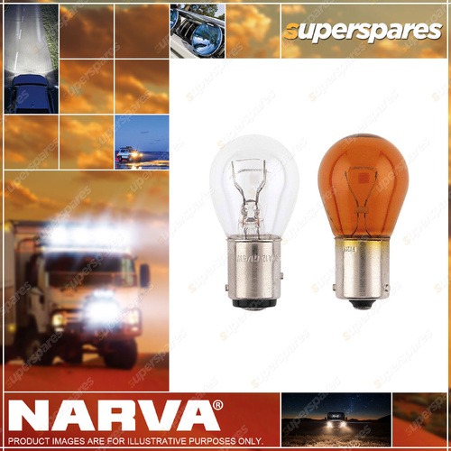 Narva Stop Tail & Indicator Globe Amber 12 Volt 21W S-25mm 2 Blister Pack of 2