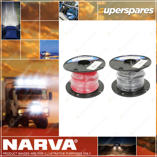 Narva Single Core Black Cable kit 5mm Length 30 Meters Red and Black