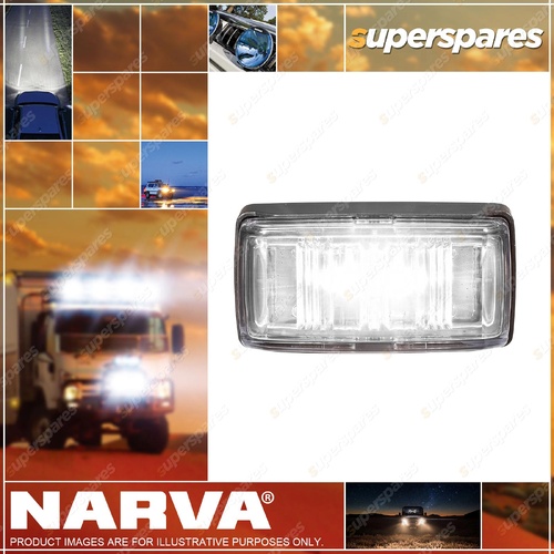 Narva LED Fr End Outline Marker Lamp White w/ Black Base Clear Lens & 2.5m Cable