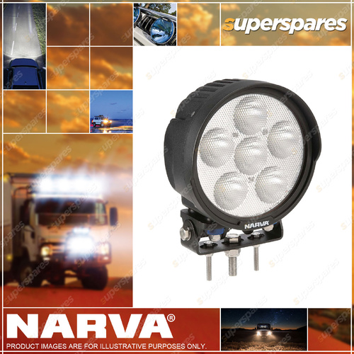Narva 6 x 10W Heavy Duty LED Work Lamp - Round Wide Flood Beam High Powered